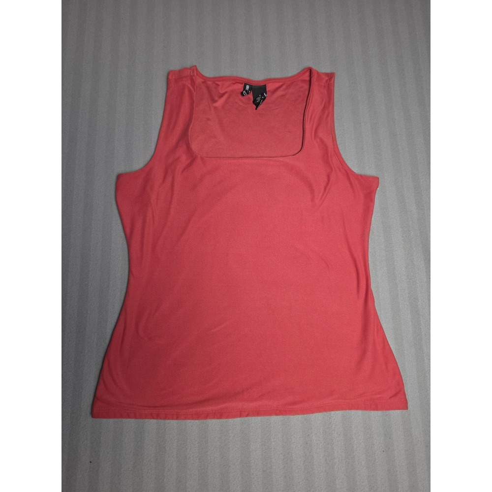 Kristin Nicole Womens Square Neck Sleeveless Tank Top Coral Red Small